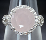 Чудесное серебряное кольцо с розовым кварцем