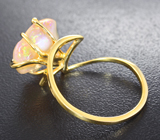 Кольцо с кристаллическим мексиканским опалом 4,42 карата Золото