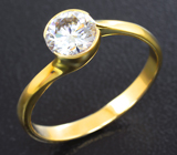 Золотое кольцо с ярким муассанитом 0,71 карата! Бриллиантовая огранка