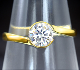 Золотое кольцо с ярким муассанитом 0,71 карата! Бриллиантовая огранка
