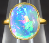 Золотое кольцо с кристаллическим эфиопским опалом 2,06 карата! Все цвета радуги Золото