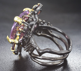 Серебряное кольцо с аметистом и родолитами Серебро 925