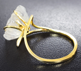 Золотое кольцо с резным лунным камнем 7,16 карата! Яркая иризация Золото