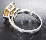 Серебряное кольцо с гессонитом 4,3 карата и цаворитами Серебро 925