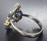 Серебряное кольцо с изумрудами и желтыми сапфирами Серебро 925
