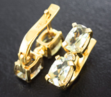 Золотые серьги с чистейшими диаспорами 2,46 карата и бриллиантами Золото