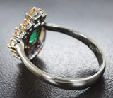 Серебряное кольцо с изумрудом и сапфирами Серебро 925