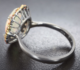 Серебряное кольцо с топовым ограненным эфиопским опалом 2,3 карата и сапфирами Серебро 925
