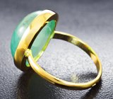 Золотое кольцо с крупным уральским бериллом 14,93 карата