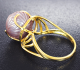 Золотое кольцо с резной цветной жемчужиной 8,25 карата Золото