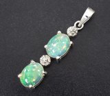 Замечательный серебряный комплект с кристаллическими эфиопскими опалами