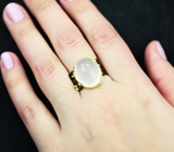 Серебряное кольцо с розовым кварцем и перидотом Серебро 925