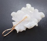 Кулон с резным розовым кварцем 23,37 карата, розовым сапфиром и бриллиантами