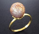 Золотое кольцо с резной жемчужиной Edison и родолитами 9,4 карата Золото