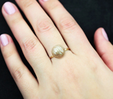 Золотое кольцо с резной жемчужиной Edison и родолитами 9,4 карата Золото