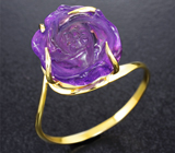 Золотое кольцо с резным аметистом 9,37 карата Золото