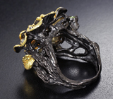 Серебряное кольцо с цитринами и перидотами Серебро 925