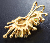 Золотой кулон с кристаллическим эфиопским опалом 2,35 карата и бриллиантами Золото
