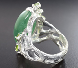 Серебряное кольцо с авантюрином 21+ карат, перидотами, турмалинами и бериллом Серебро 925