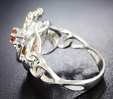 Серебряное кольцо с кристаллическим эфиопским опалом и розовым турмалином Серебро 925
