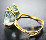 Золотое кольцо с крупным аквамарином 11,35 карата Золото