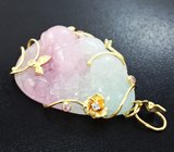 Кулон с полихромным бериллом 96,56 карата, топазами и розовыми сапфирами