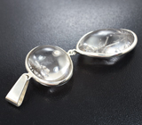 Кулон с редким кварцем с серебряным рутилом и пластинкой слюды 65,5 карата Серебро 925