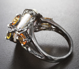 Серебряное кольцо с жемчужиной барокко и разноцветными турмалинами Серебро 925