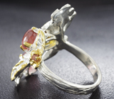 Серебряное кольцо с разноцветными турмалинами и альмандинами гранатами Серебро 925