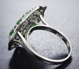Превосходное серебряное кольцо с цаворитами Серебро 925
