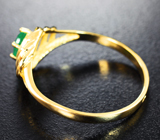 Золотое кольцо с ярким уральским изумрудом 0,39 карата Золото