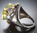 Серебряное кольцо с цитрином 10+ карат, разноцветными турмалинами и голубыми топазами Серебро 925