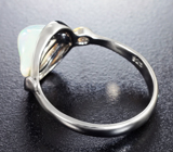 Серебряное кольцо с кристаллическим эфиопским опалом 1,53 карата и желтым сапфиром Серебро 925