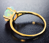 Золотое кольцо с ограненным эфиопским опалом 1,37 карата Золото