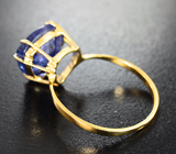 Золотое кольцо с крупным насыщенным танзанитом 5,21 карата Золото
