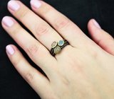 Серебряное кольцо с кристаллическими эфиопскими опалами Серебро 925