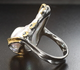 Серебряное кольцо с жемчужиной барокко 27,62 карата и синими сапфирами Серебро 925