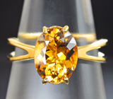 Золотое кольцо с чистым ярким гелиодором 1,99 карата Золото