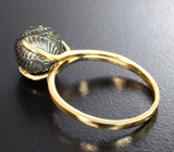 Золотое кольцо с резной жемчужиной с титановым люстром 6,35 карата