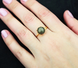 Золотое кольцо с резной жемчужиной с титановым люстром 6,35 карата