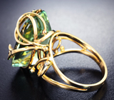 Золотое кольцо с зеленым аметистом 22,68 карата и бриллиантами Золото