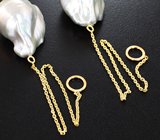 Подвесы для серег из желтого золота 585 пробы с морским жемчугом барокко 50,16 карата