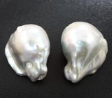 Подвесы для серег из желтого золота 585 пробы с морским жемчугом барокко 50,16 карата