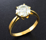 Золотое кольцо с крупным муассанитом 1,78 карата Золото