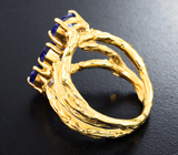 Золотое кольцо с насыщенными танзанитами 2,6 карата Золото