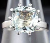 Комплект с аквамаринами 16,3 карата и муассанитами 