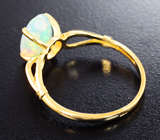 Золотое кольцо с ограненным эфиопским опалом 1,39 карата Золото