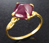 Золотое кольцо с рубином 4,62 карата Золото