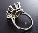 Серебряное кольцо с цитрином 13,72 карата и синими сапфирами Серебро 925