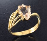 Золотое кольцо с морганитом редкой огранки 1,59 карата